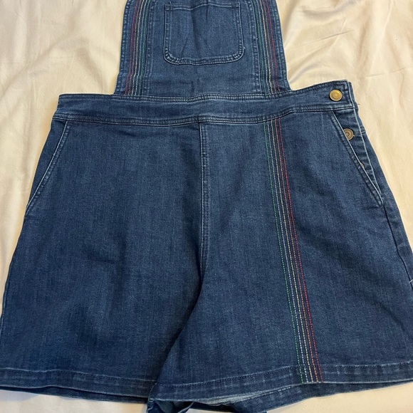 Bouncing Over The Rainbow Denim Shortalls - Picture 3 of 5